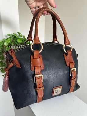 Dooney & Bourke Black Pebble Leather Bristol Satchel